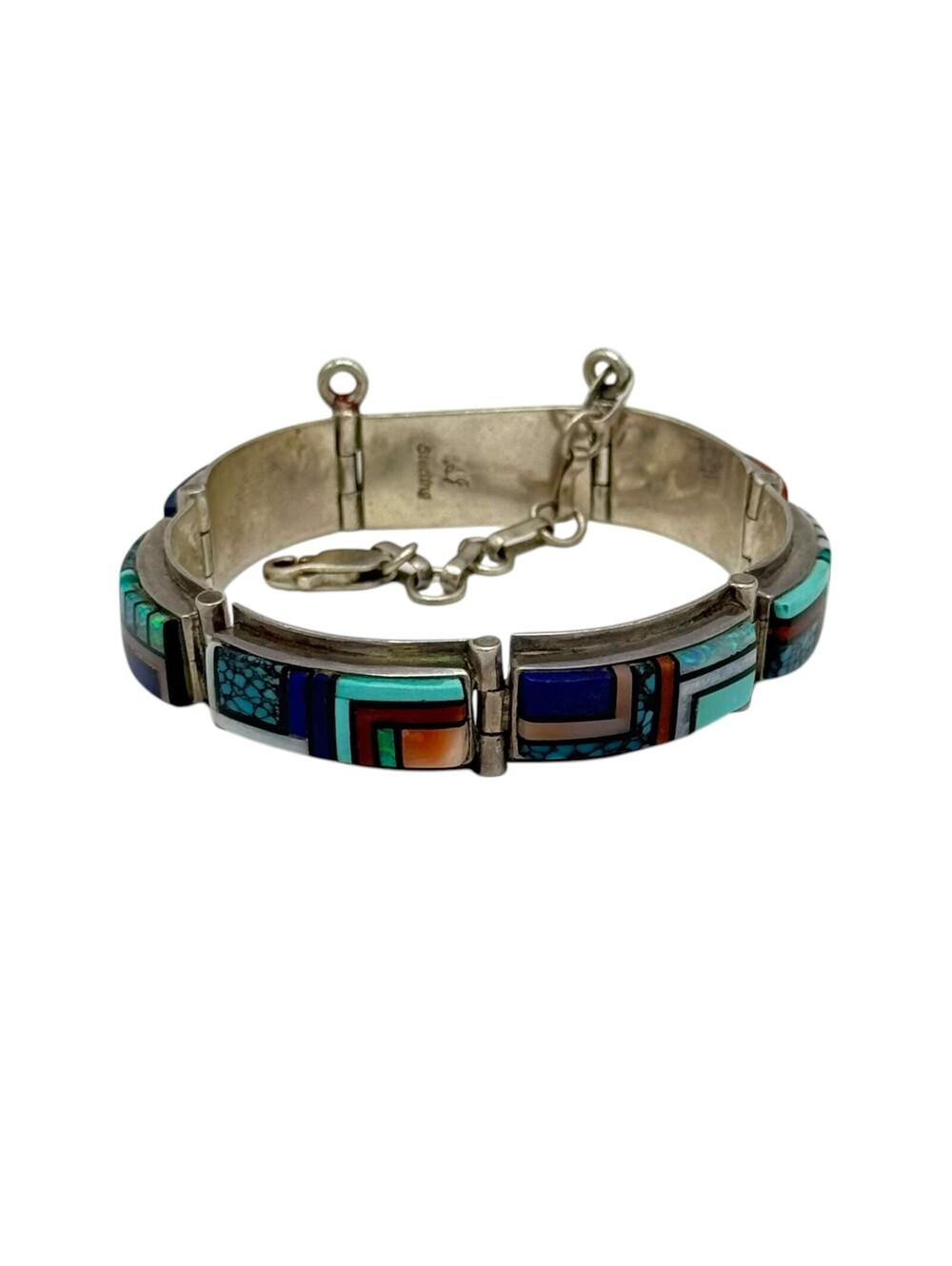 925 Sterling Silver and Zuni Inlay Bracelet
